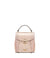 Pink laminated printed leather hand bag