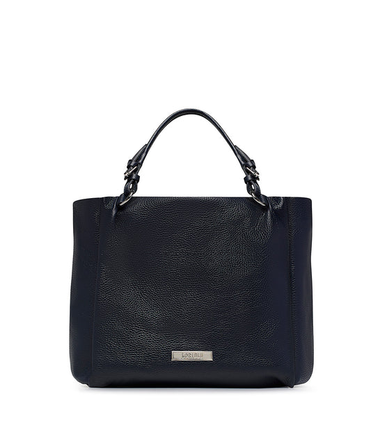 Blue grained leather bag