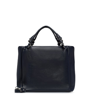 Blue grained leather bag