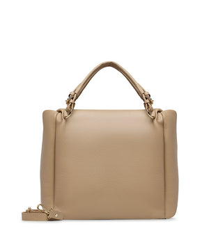 Beige grained leather bag