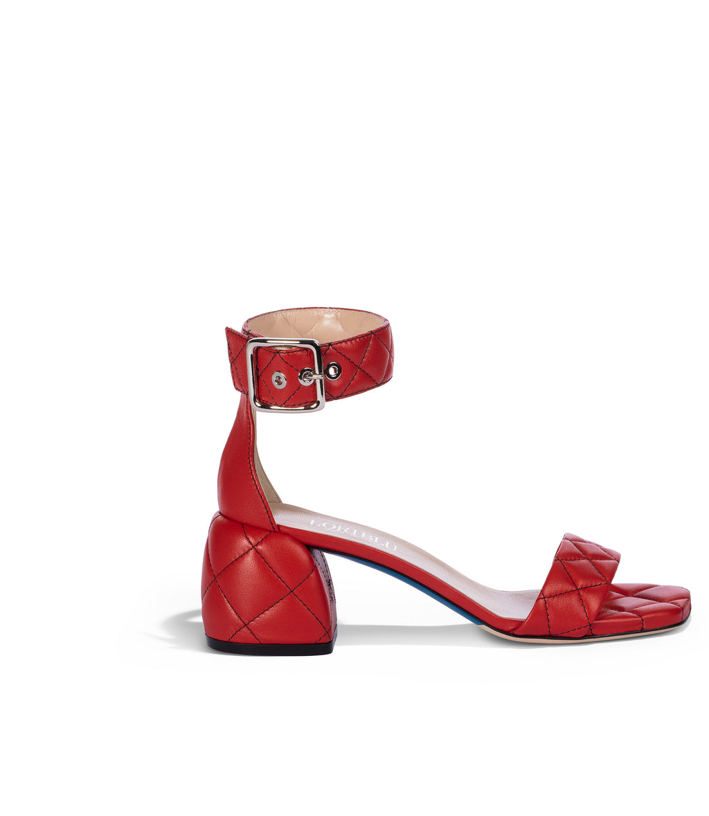 Red quilted sandals new arrivals