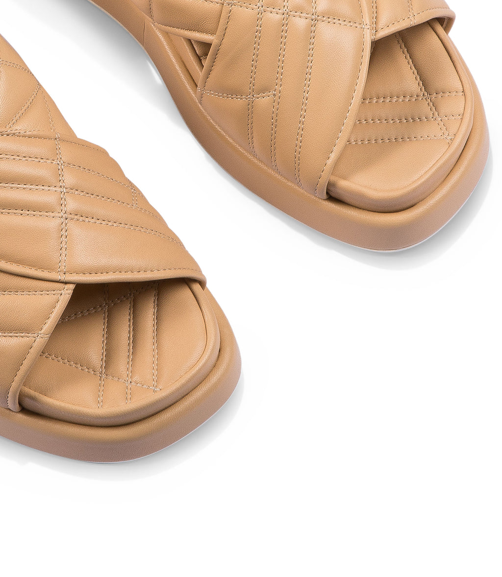 Quilted on sale leather slides